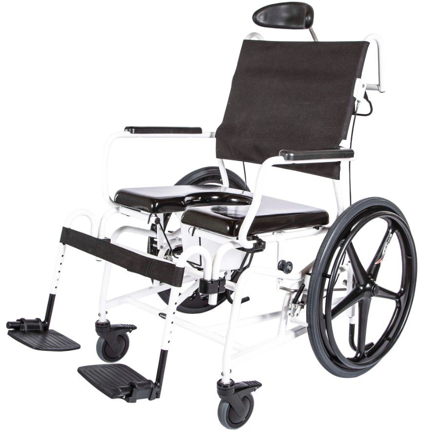 285 Rehab Shower/Commode Chair-Tilt - 20"Wx18"D Stainless Steel Frame