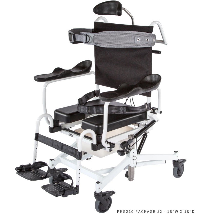 285TR Rehab Shower/Commode Chair-Tilt, Recline