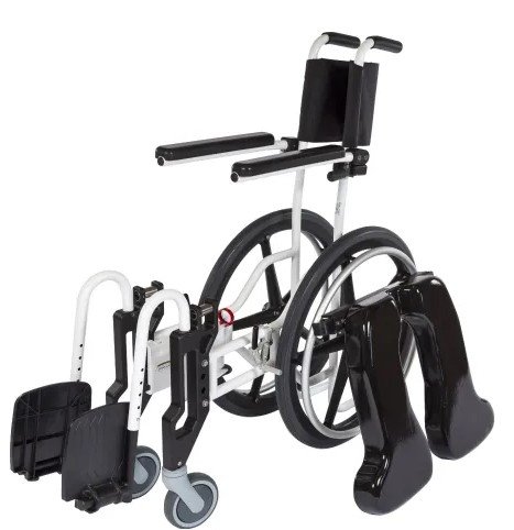 922 Rehab Shower/Commode Chair-Folding - 18"Wx18"D Stainless Steel Frame - 22” Solid Shallow Tread Wheels