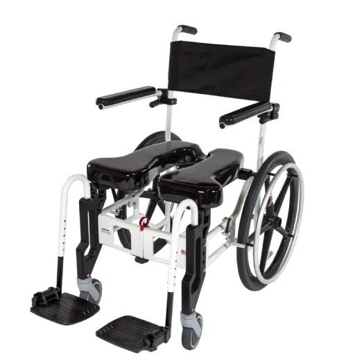 922 Rehab Shower/Commode Chair-Folding - 18"Wx18"D Stainless Steel Frame - 22” Solid Shallow Tread Wheels