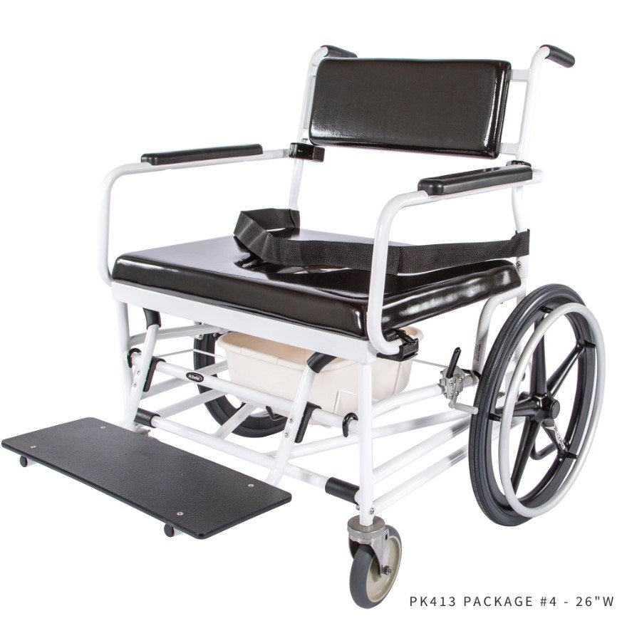 720 Bariatric Rehab Shower/Commode Chair - 28"Wx20"D Stainless Steel Frame