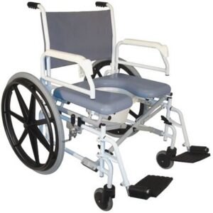 22" Bariatric Commode Shower Chair (24" Rear Wheels)