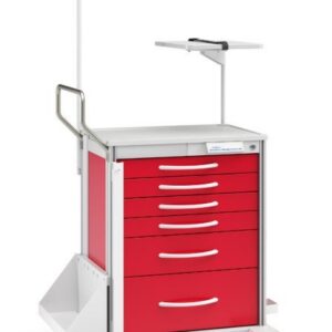 Innerspace Healthcare Pace 21 Cart, Red, 2-3", 1-6", 1-9" drawer, 33"H