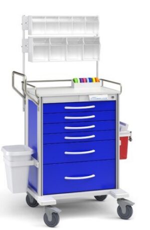 Innerspace Healthcare Pace 24 Cart, Blue, 3-3", 1-6", 1-9" drawer, 36"H