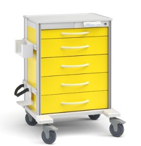 Innerspace Healthcare Pace 24 Cart, Yellow, 3-3", 1-6", 1-9" drawer, 36"H