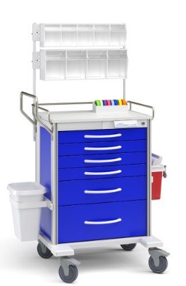 Innerspace Healthcare Pace 27 Cart, Blue, 4-3", 1-6", 1-9" drws,39.25"H
