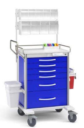 Innerspace Healthcare Pace 30 Cart, Blue, 3-3", 2-6", 1-9" drws, 42.5"H