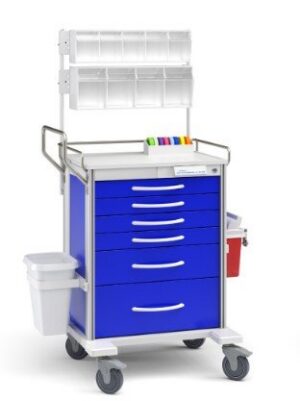 Innerspace Healthcare Pace 33 Cart, Blue, 4-3", 2-6", 1-9" drws, 45.5"H