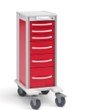 Innerspace Healthcare Narrow Pace 21 Cart, Red, 2-3", 1-6", 1-9" drawer