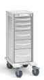 Innerspace Healthcare Narrow Pace 21 Cart, Brushed, 2-3", 1-6", 1-9" drawer