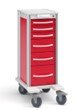 Innerspace Healthcare Narrow Pace 24 Cart, Red, 3-3", 1-6", 1-9" drawer