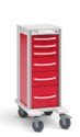 Innerspace Healthcare Narrow Pace 27 Cart, Red, 4-3", 1-6"