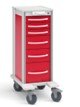 Innerspace Healthcare Narrow Pace 30 Cart, Red, 3-3", 2-6", 1-9" drws