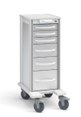 Innerspace Healthcare Narrow Pace 33 Cart, Brushed, 4-3", 2-6", 1-9" drws