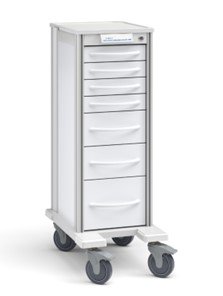 Innerspace Healthcare Narrow Pace 33 Cart, White, 4-3", 2-6", 1-9" drws
